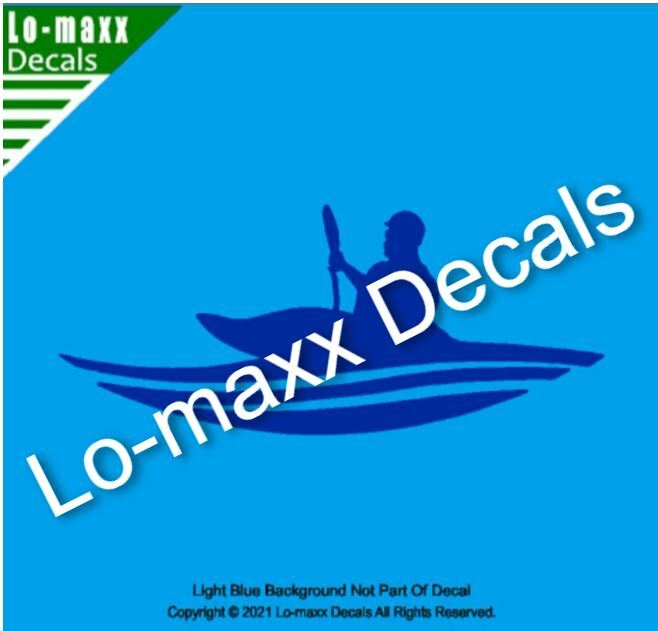 Whitewater Kayaker River Kayaking Original Lo-maxx Design Die Cut Vinyl Decal