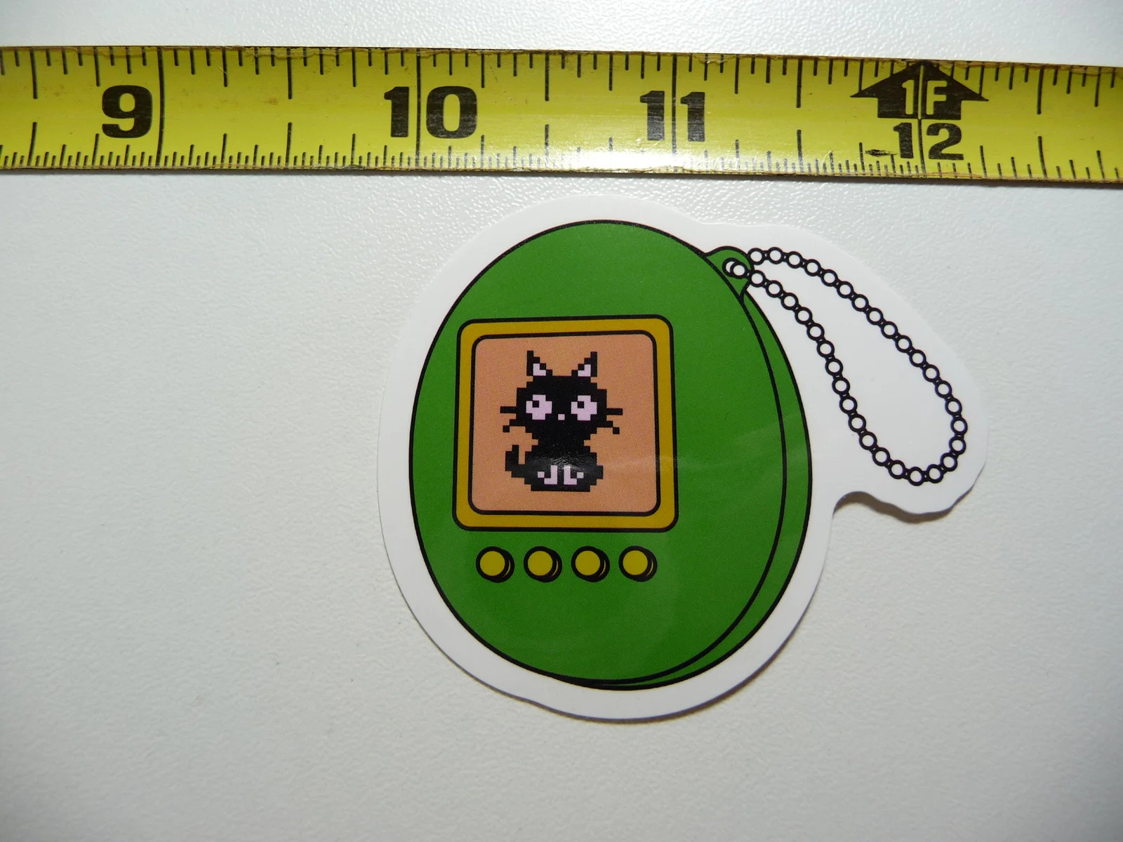 TAMAGOTCHI WITH KEYCHAIN SMALL STICKER DECAL 80S 90S RETRO 1980S 1990S FUN