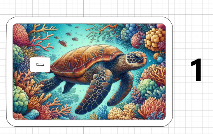 Sea Life Turtle Seahorse Dolphin ATM DEBIT CREDIT CARD STICKER Coral Eel Ocean