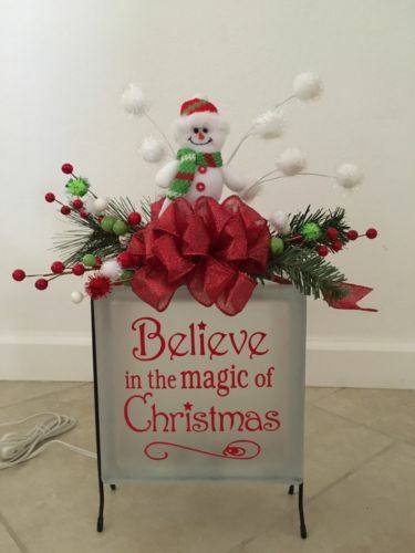 Believe in the magic of Christmas decal sticker for DIY 8" glass block or tile