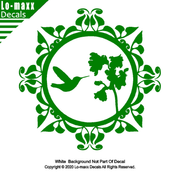 Hummingbird & Floral Art Nature Lover Beautiful High Quality Die Cut Vinyl Decal