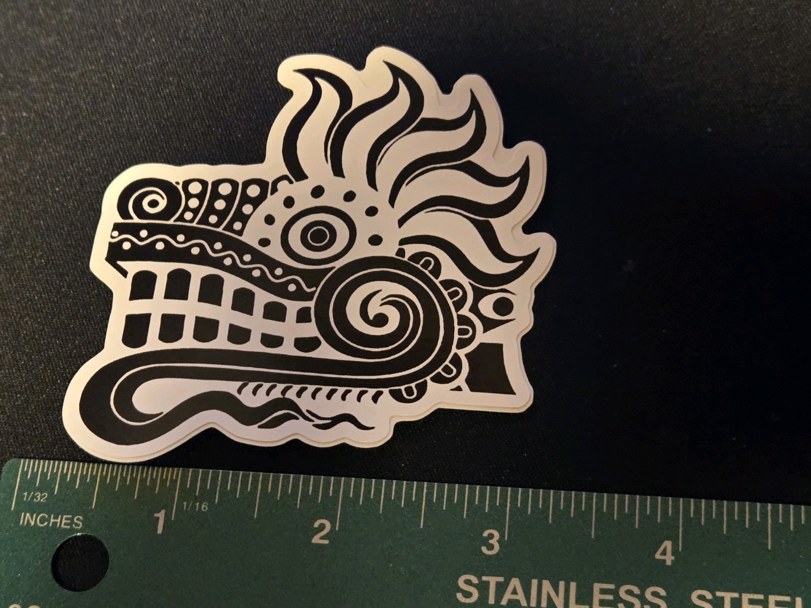 Quetzalcoatl 3 Inch Sticker Aztec God Mexico Black And White Laptop Ipad Car