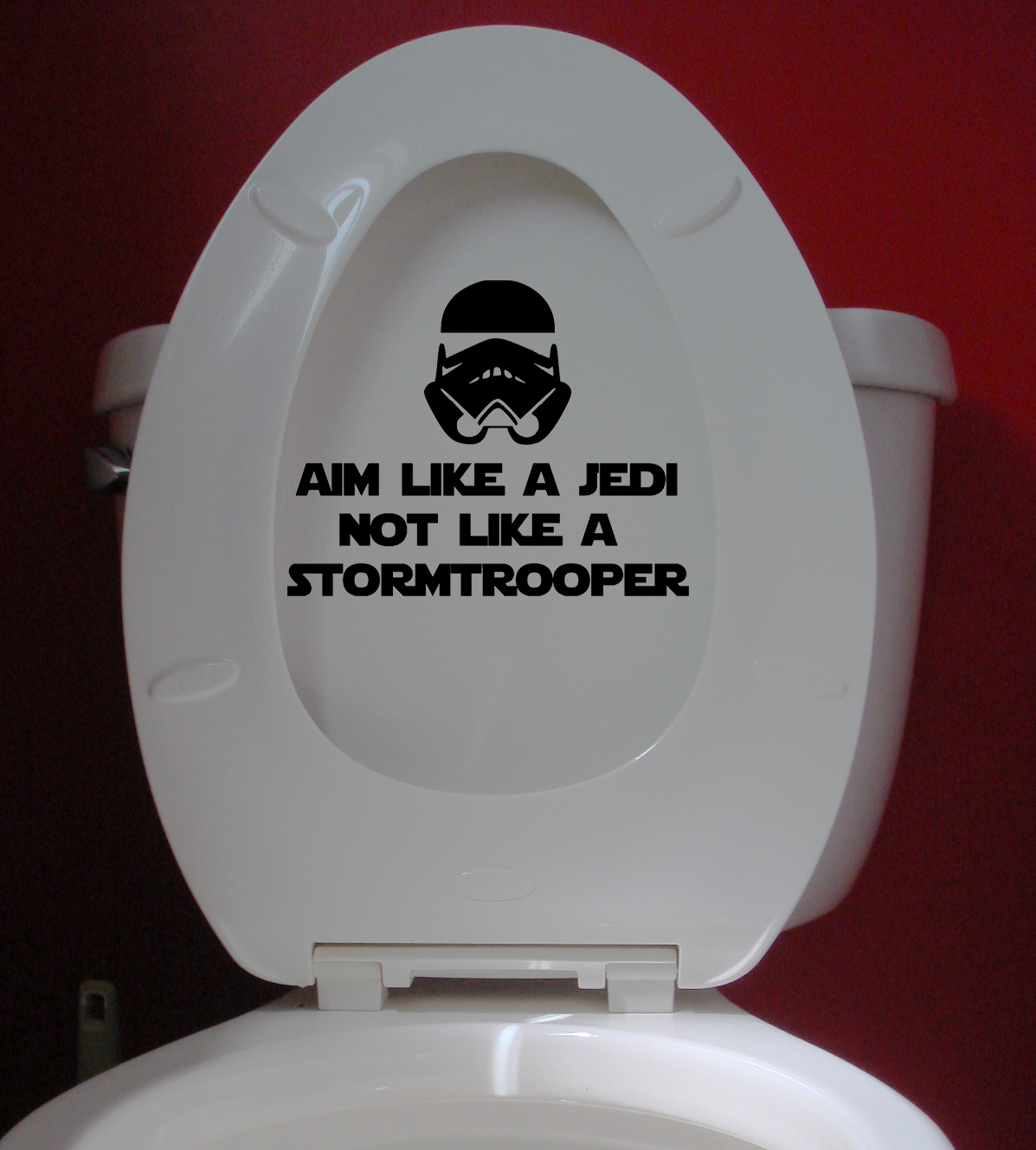 AIM LIKE A JEDI NOT LIKE A STORMTROOPER 7" x 5.5" Vinyl Decal Sticker Toilet