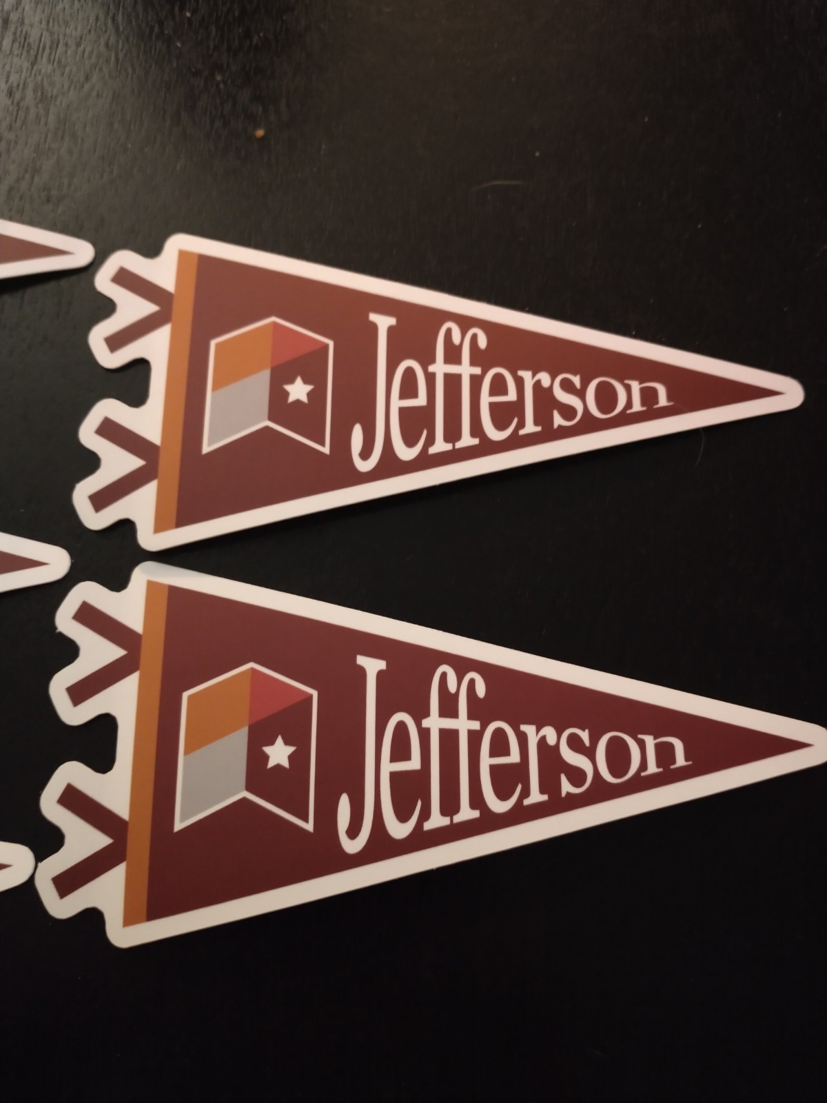 FREE SHIP. Lot Of 5 Jefferson College 5 Inch Pennant Sticker/Tumbler Decal NCAA