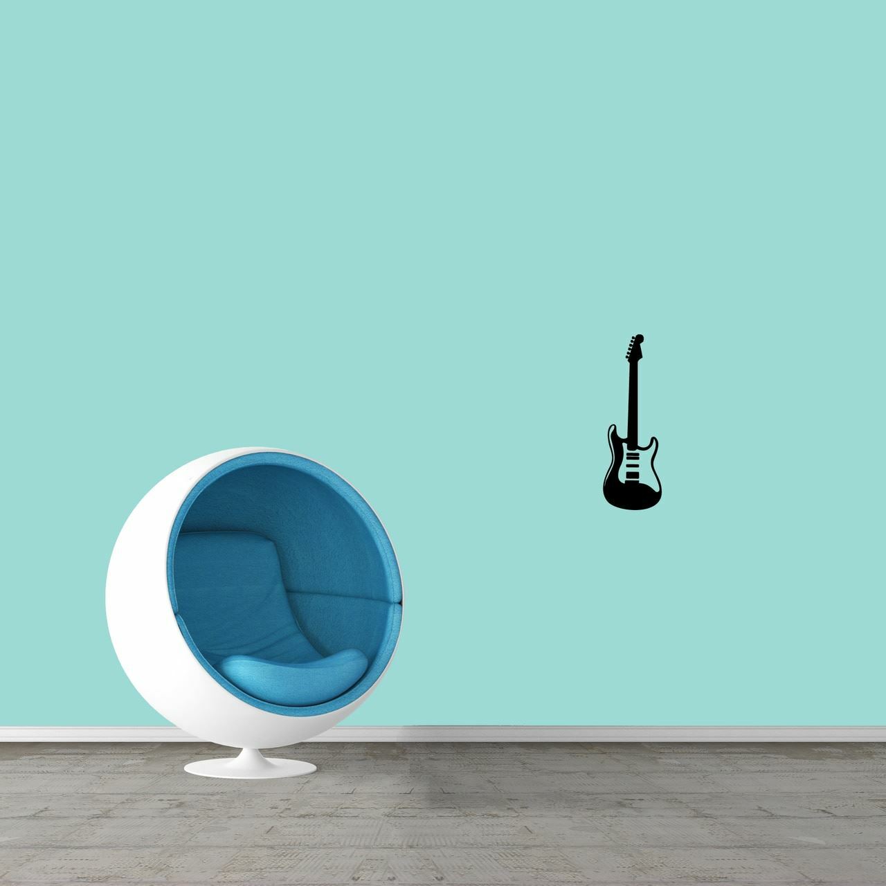 Electric Guitar Wall Decal – Music, Instrument, Kids, Teens, Man Cave, Wall Art