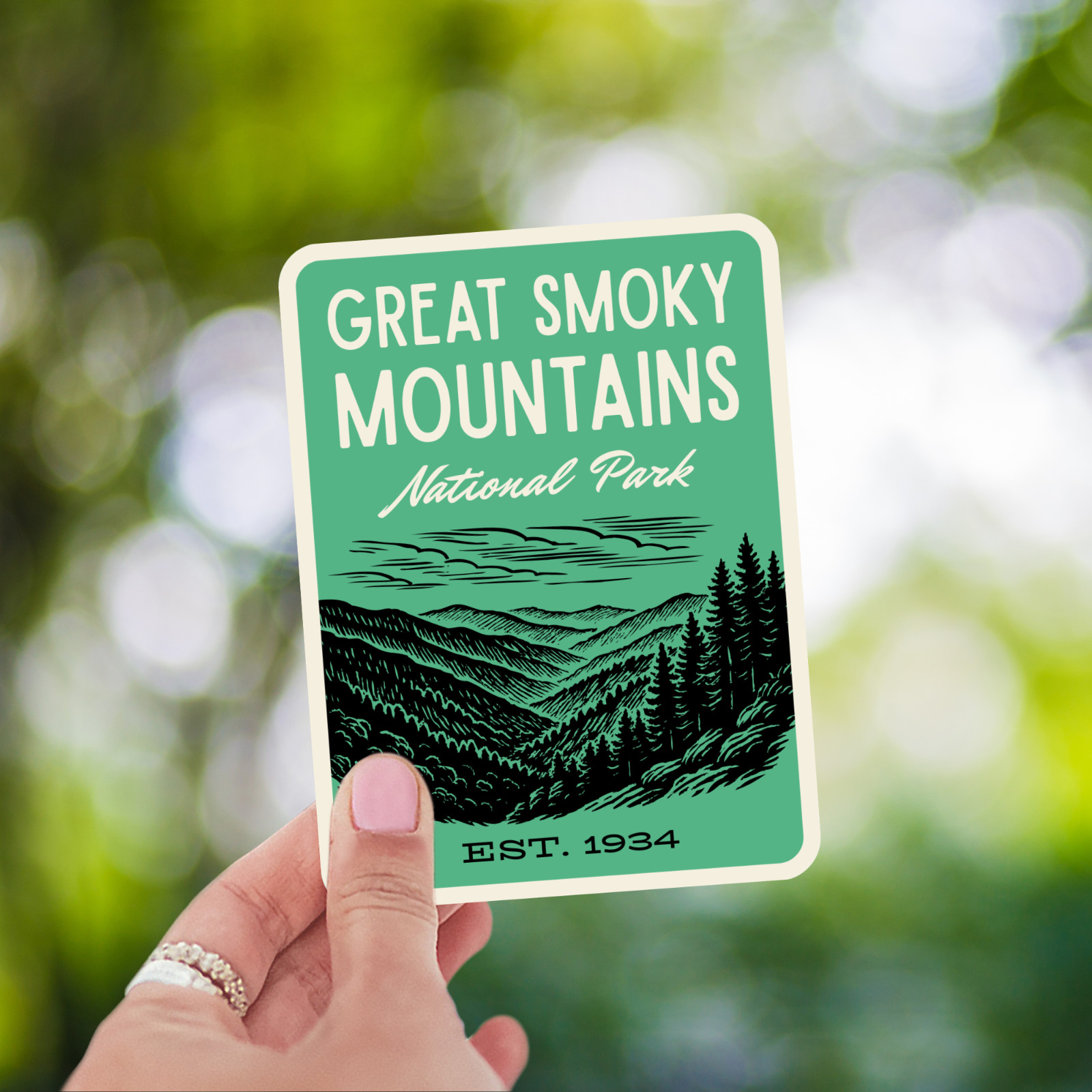 Great Smoky Mountains National Park Sticker – Retro 1960s Style Decal