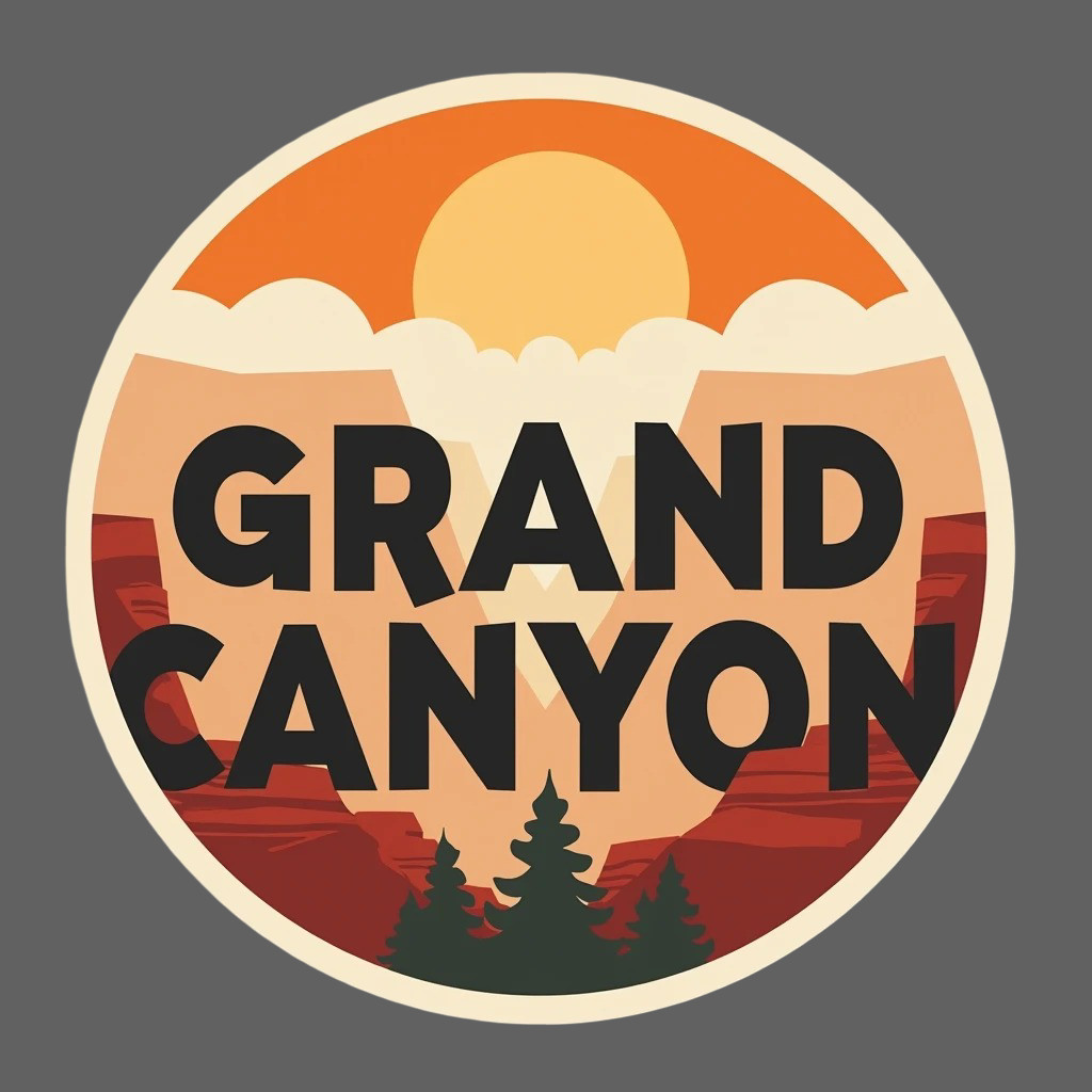 Grand Canyon Sticker Vinyl Decal National Park Canyon Desert Landscape Travel