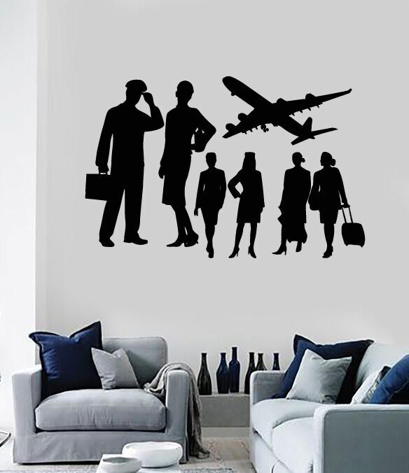 Vinyl Decal Wall Sticker Airplane Crew Airline Avia Company Decor (M647)