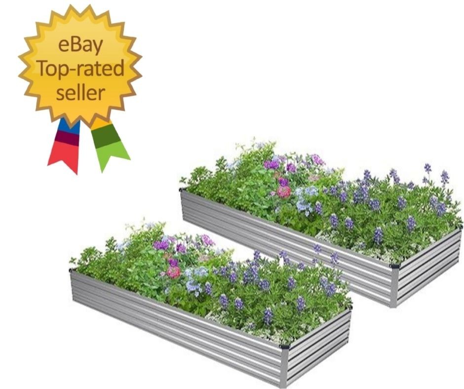2PCS 7X3X1Ft Galvanized Raised Garden Bed,Outdoor Planter Box Metal Patio Kit Pl