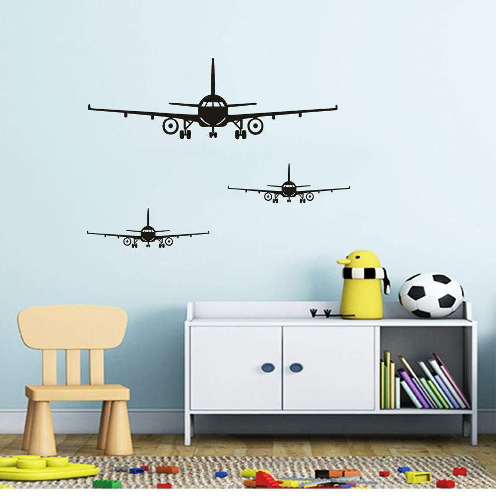 Lnrkai 3pc Airplane Wall Decor Stickers Decal