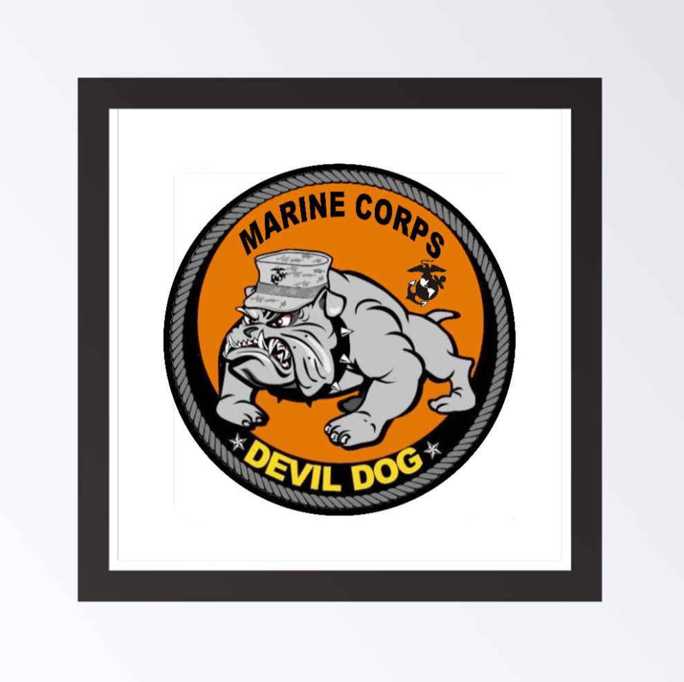 Military Marine Corps Devil Dog – 4" Handmade Vinyl Decal Vehicle Cooler Laptop