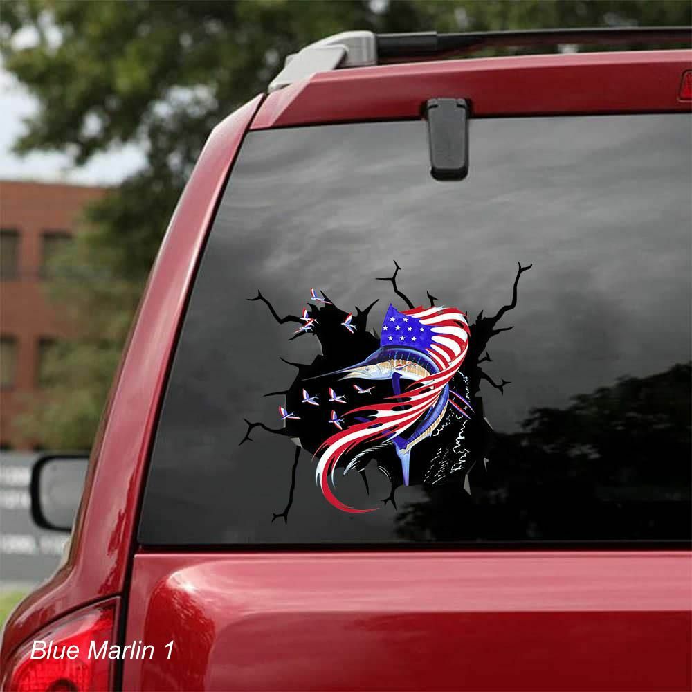 LARGE-SIZED CAR DECAL – FISH & FISHING – 8 CHOICES
