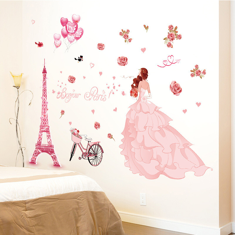 Removable Vinyl Wall Decal Paris Eiffel tower Sticker Home living Room Decor