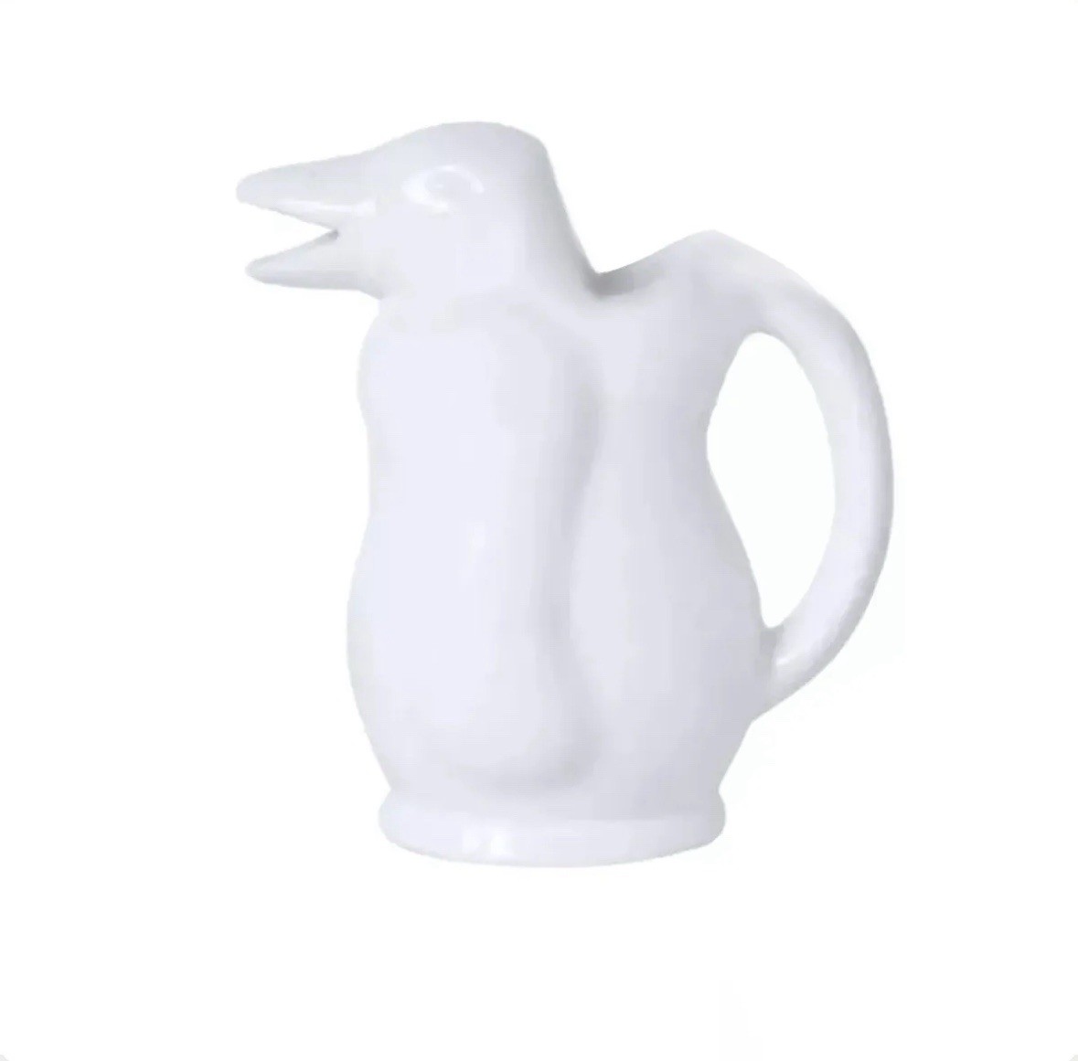 Jarra Pingüino Vino Cerámica Blanca 1 Litro Wine Ceramic Argentina