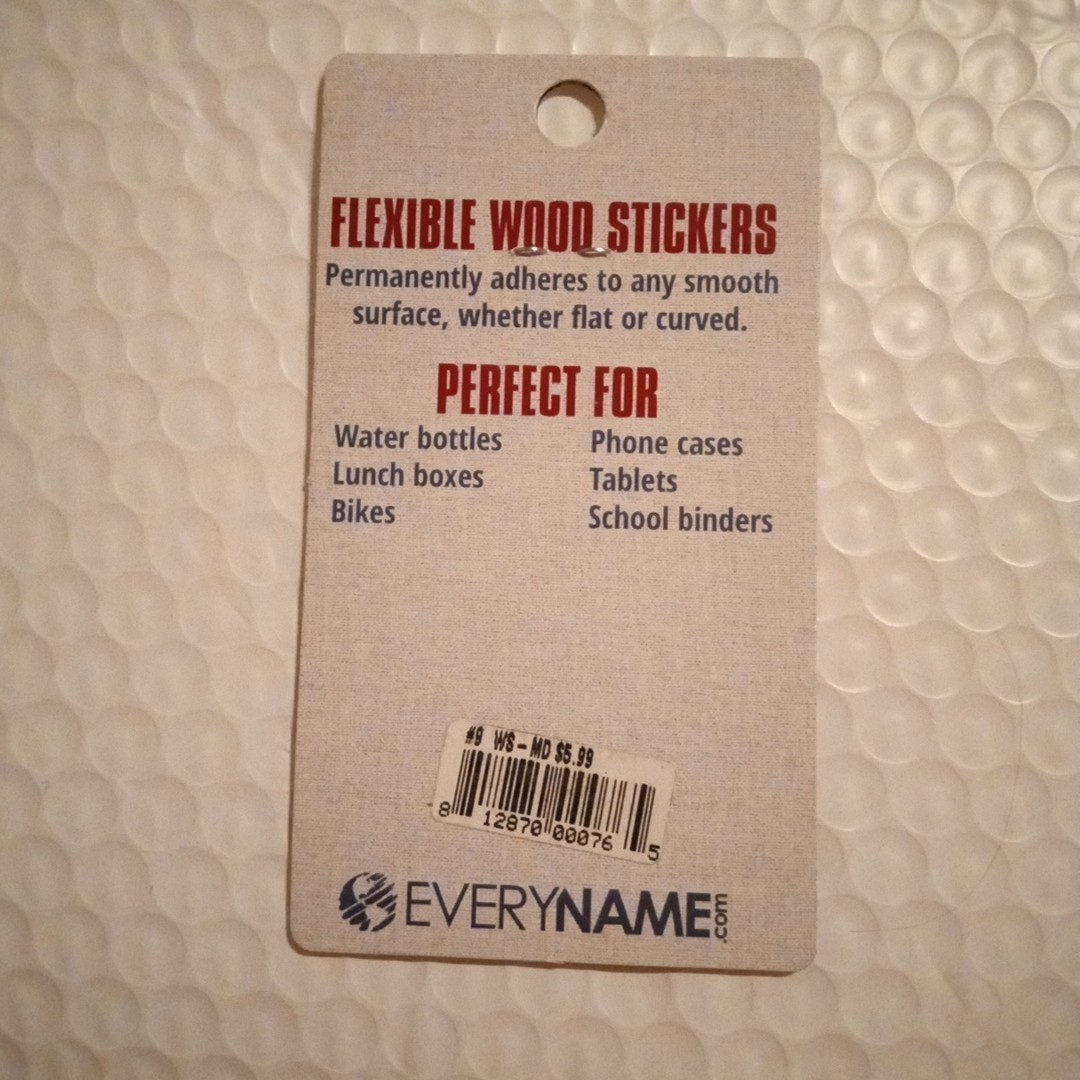 Flexible Wood Sticker Adheres To Flat Or Curved Smooth Surface Waterproof
