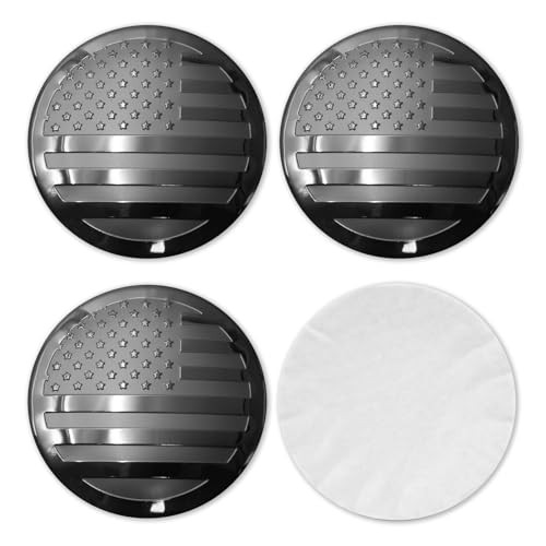 4PCS 68mm 2.68" Aluminum Metal Wheel Center Caps Sticker – Custom All Black