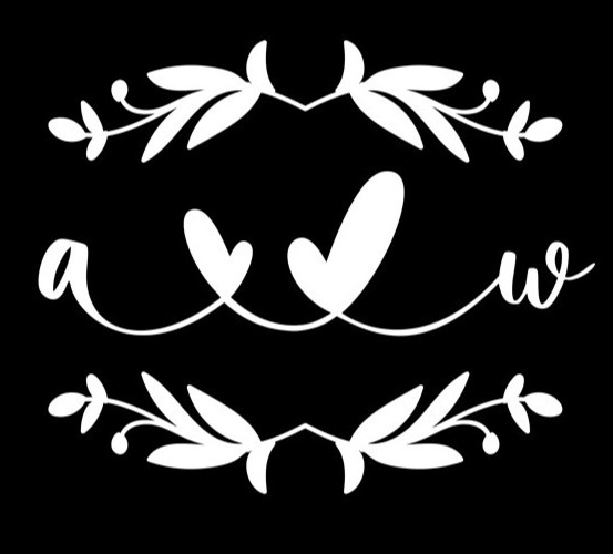 2 Count Initial Monogram Vine Name Decal for Car Window Mac Laptop Case