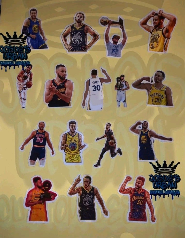 16pcs Steph Curry Glossy Stickers