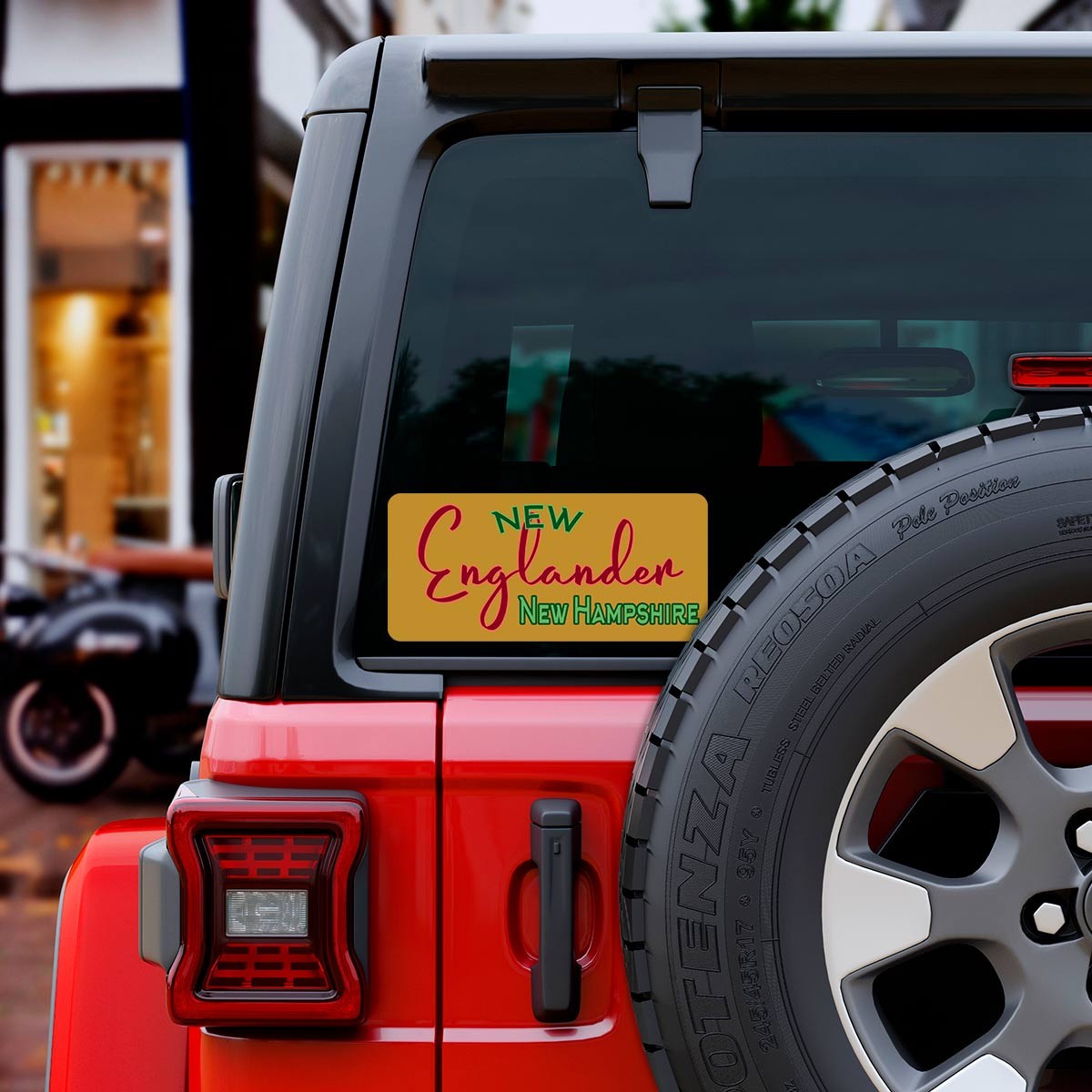 Bumper Sticker, New Englander Tall Script, Large Vinyl Decal, Choose NE State