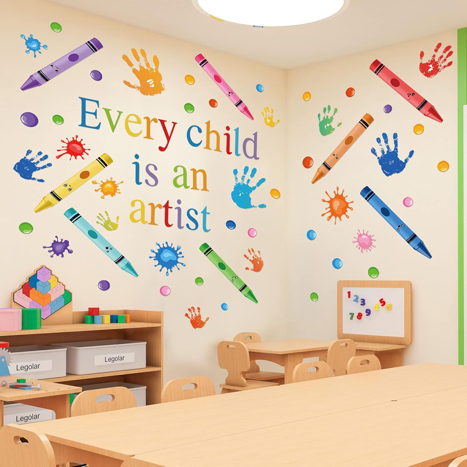 Every Child Is an Artist Wall Decals Watercolor Crayon Paint Splatter Wall Decal