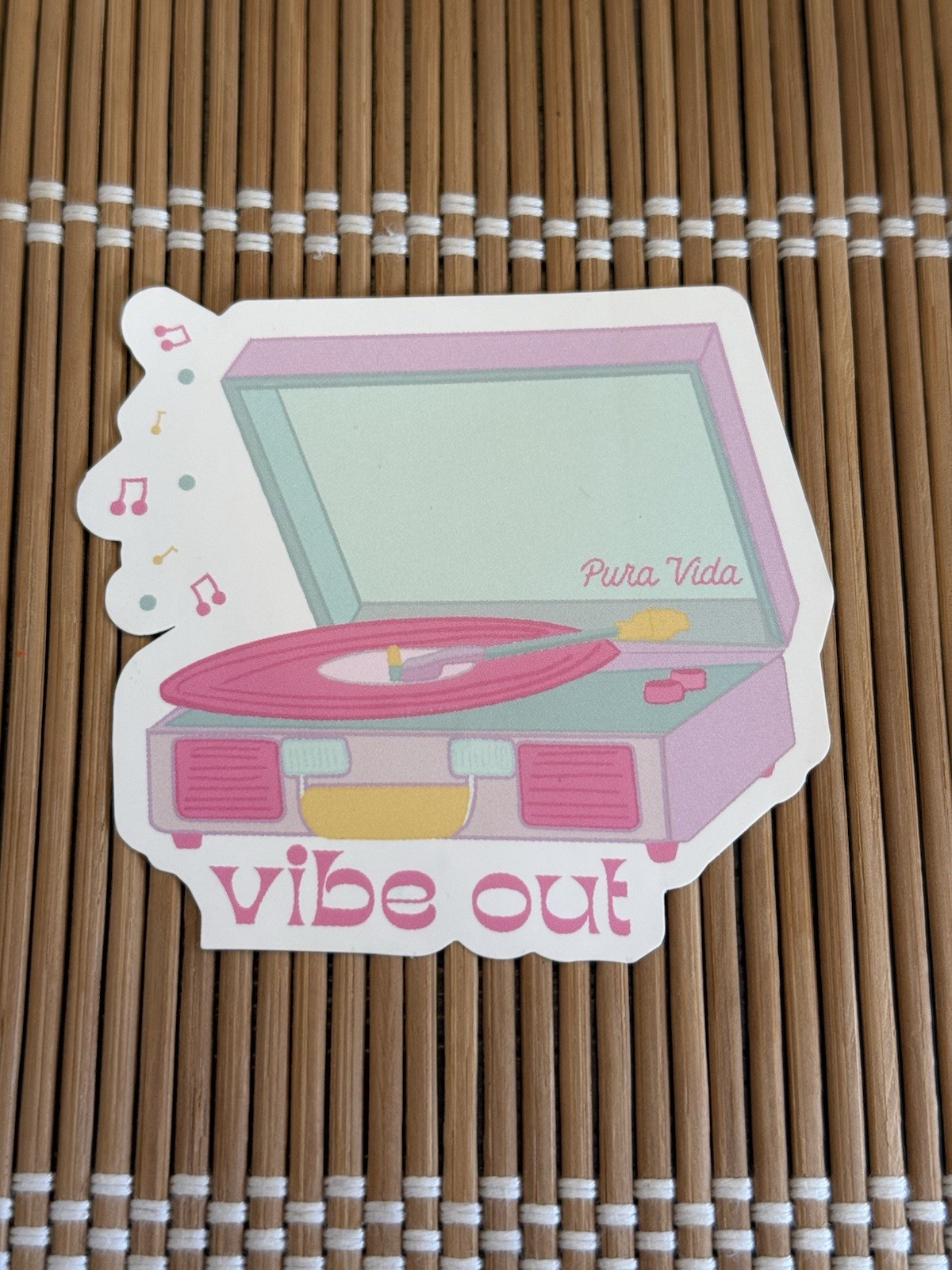 Pura Vida Monthly Club Sticker Record Player