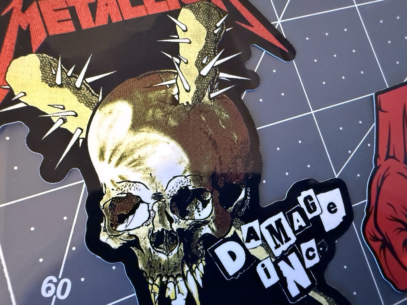 Metallica Sticker 2 Sticker Lot Damage Inc Skull 4” Vinyl Stickers