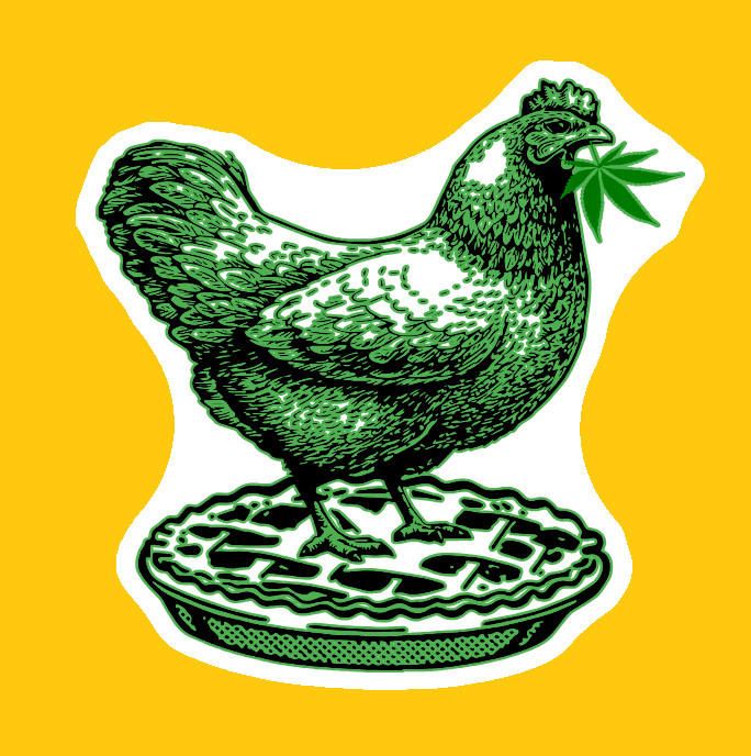 Weatherproof Chicken Pot Pie Weed Stickers Vinyl Decal Added Layer UV Safe Humor