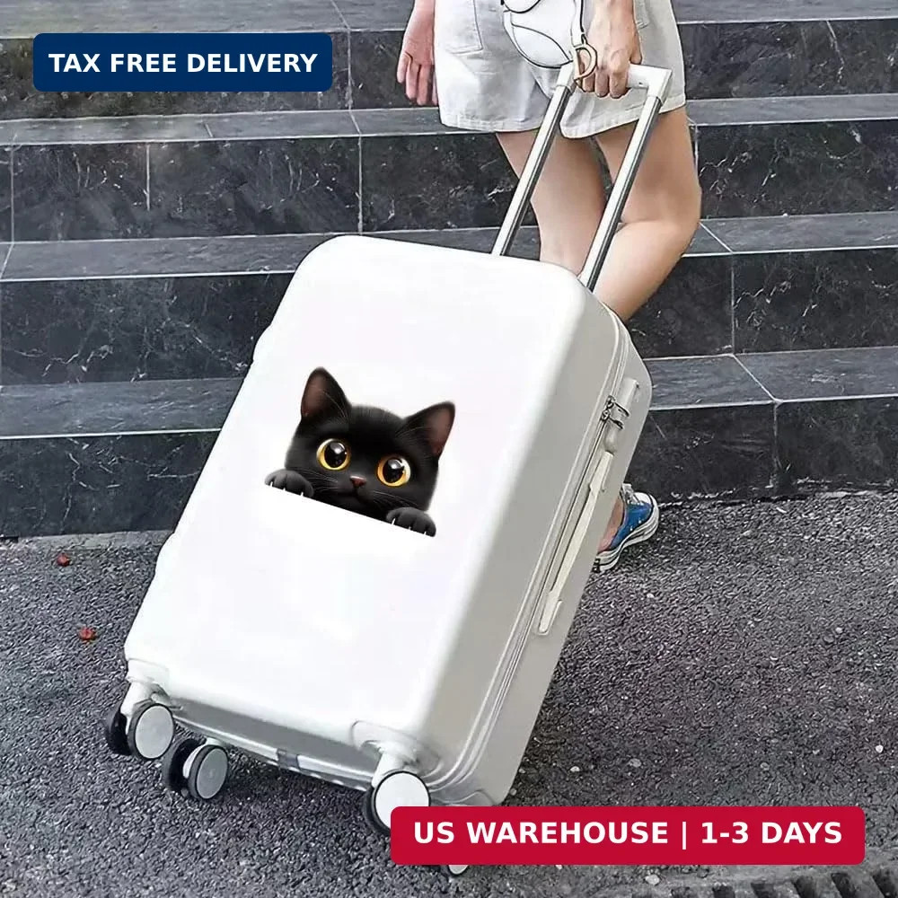 Black Cat Car Stickers 2-Pack – Removable Waterproof Vinyl Decals for Laptop Car