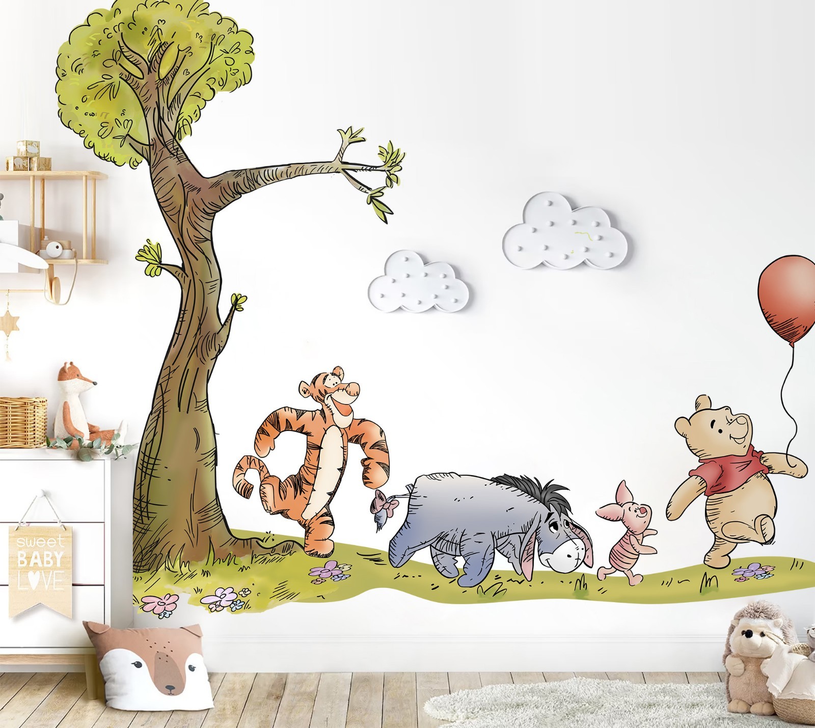 Winnie the Pooh Wall Decal – Tree & Friends Nursery Wall decal Sticker