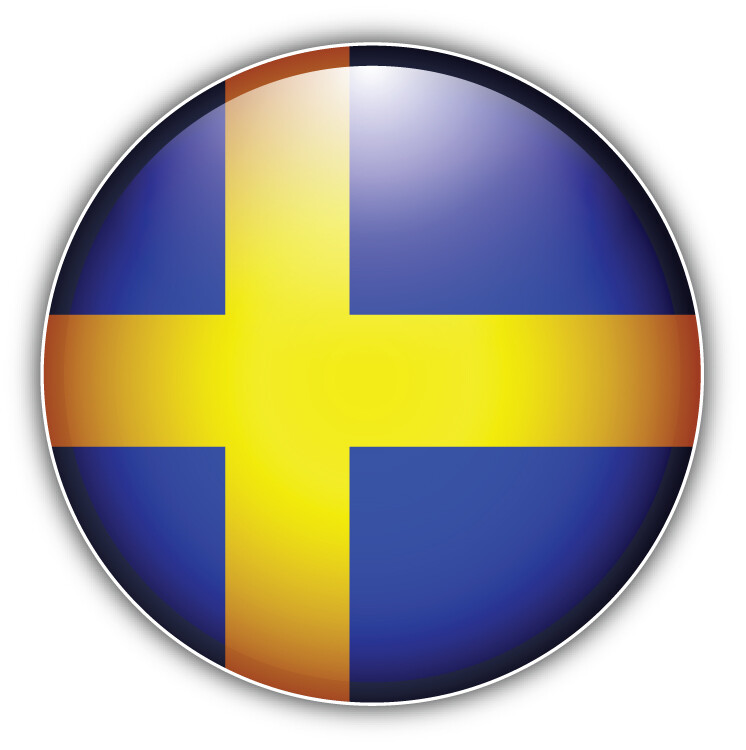 Sweden Glossy World Flag Car Bumper Sticker Decal
