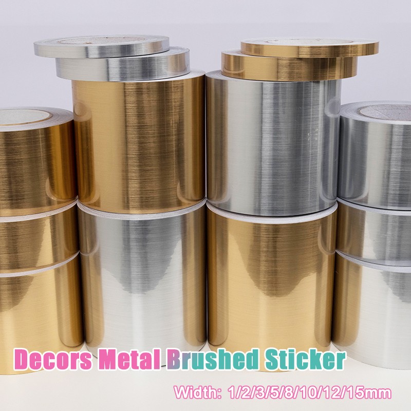 Decors Car Metal Brushed Sticker Self-adhesive Vinyl Tape Film Wrap Sticker