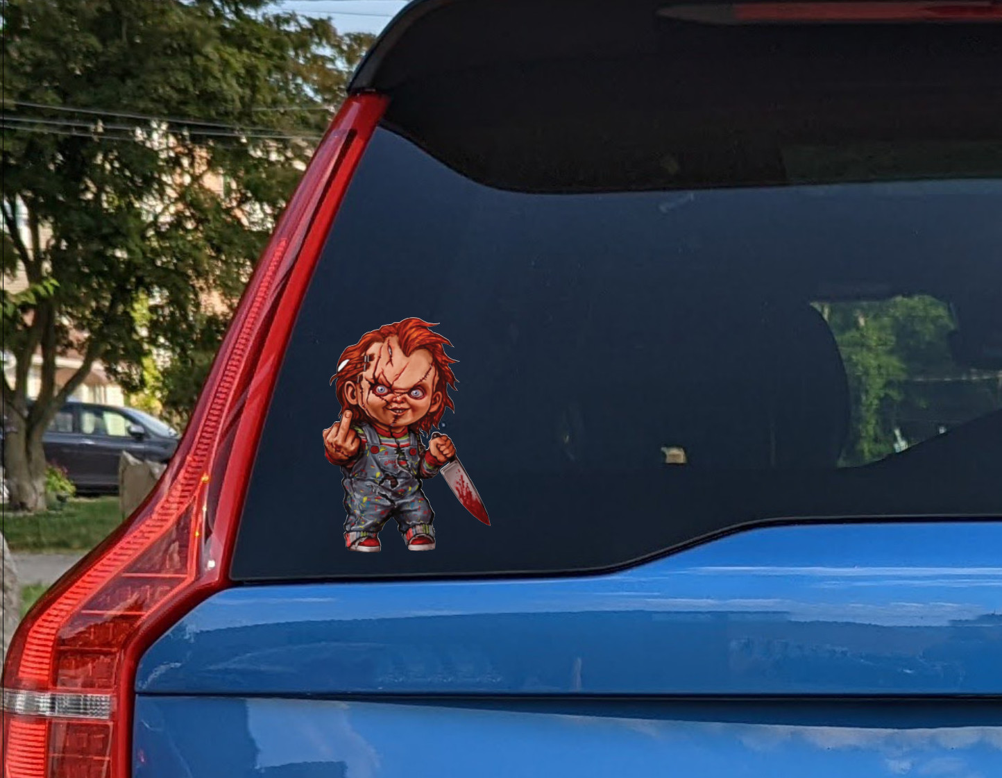 Chucky Horror Decal Scary Halloween Laptop Bumper Sticker Helmet Wall Window