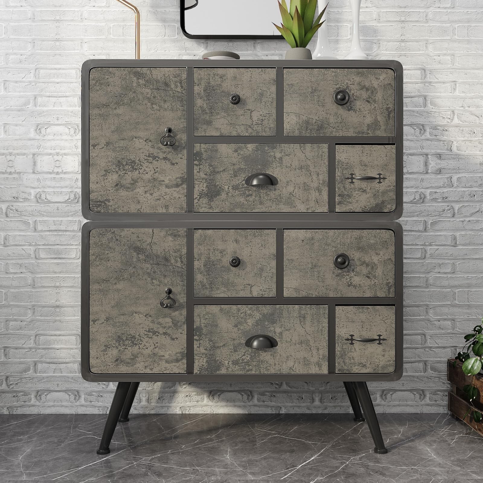 VaryPaper Cracked Concrete Wallpaper 15.7"x315" Textured Concrete Peel and …