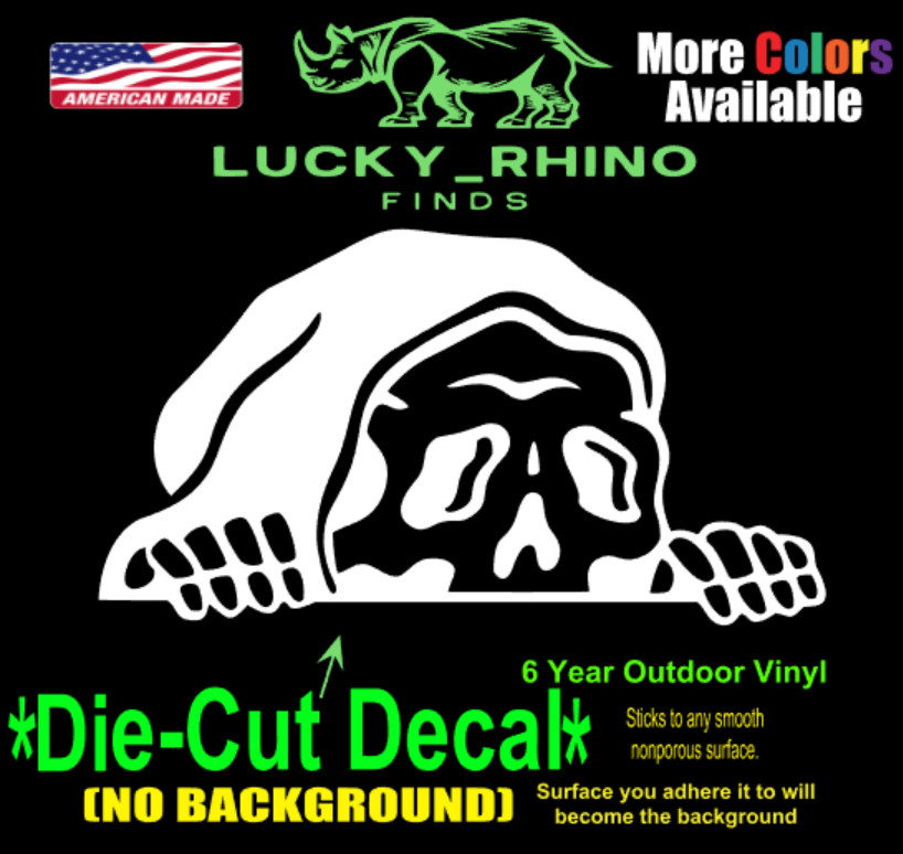 Peeking Grim Reaper Funny JDM Car Window Vinyl Decal Bumper Sticker