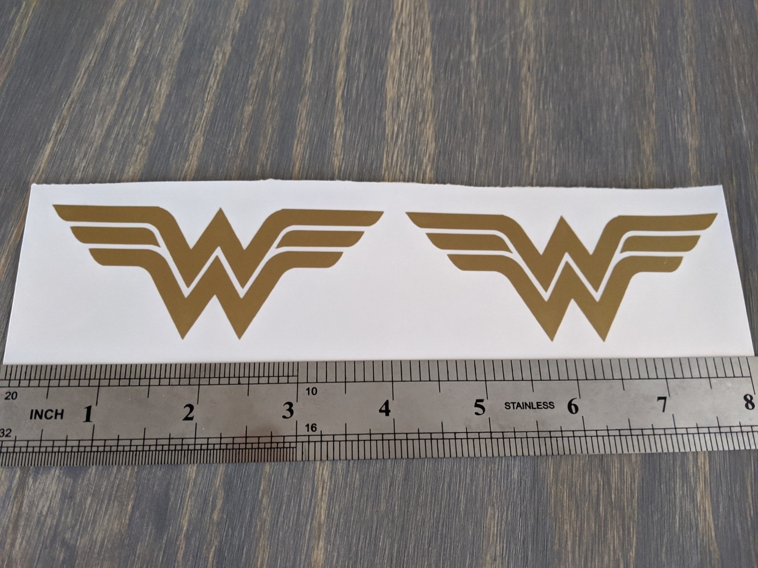 2 Pack gold wonder woman decal sticker diecut Superhero Vinyl Car Wall Laptop US