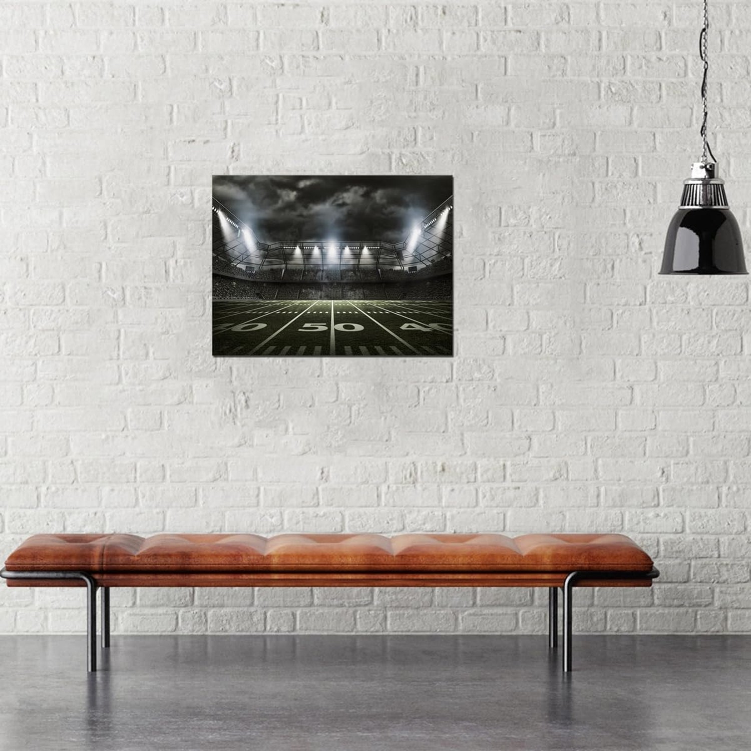 American Football Stadium Canvas Wall Art for Boys Room Gym Decor Large Sport…