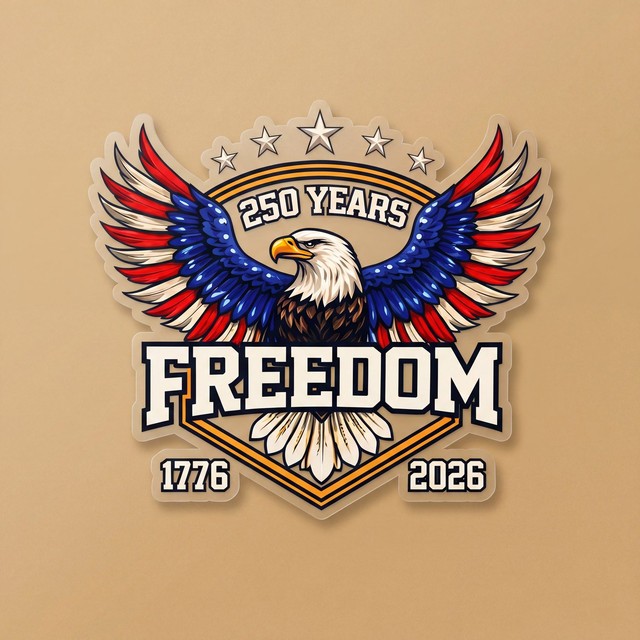2pk Patriotic Eagle Freedom 250 Years Decal Sticker 8×7.5 USA 1776-2026 Car Truc