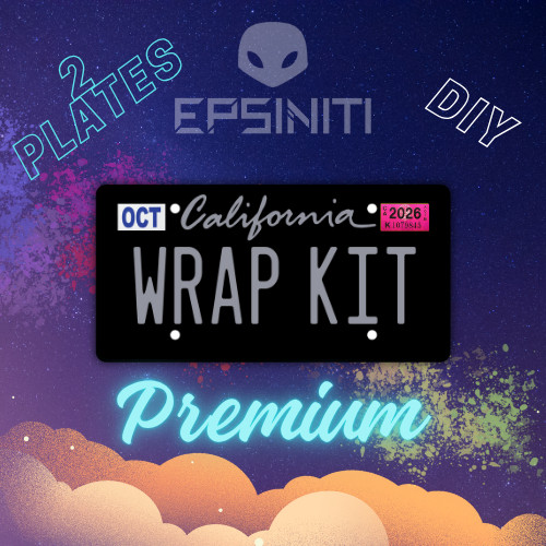 Grey Gloss California Plate Wrap DIY Kit