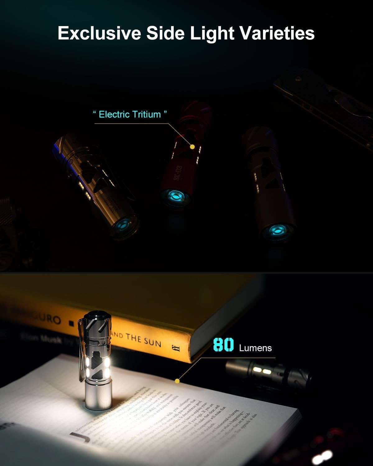 SK03 EDC Flashligh, AA Rechargeable LED Flashlight Batter… Fast Ship