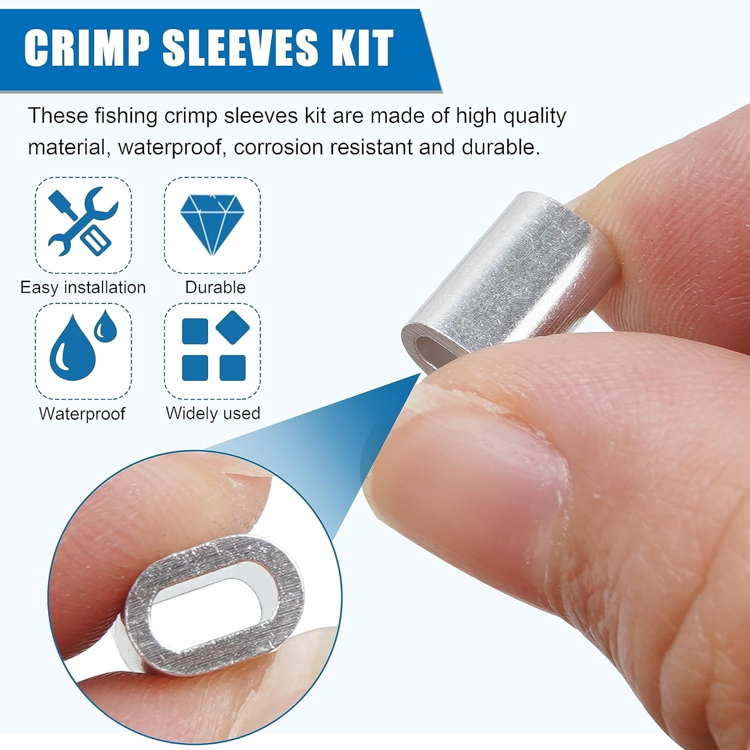 Fishing Crimping Tool Kit,Stainless Steel Fishing Crimping Pliers Wire Rope C…