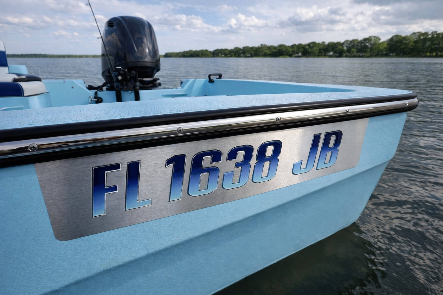 BLUE RAISED BOAT REGISTRATION NUMBERS • 3D DOMED DECALS • BOAT & JET SKI • WATER