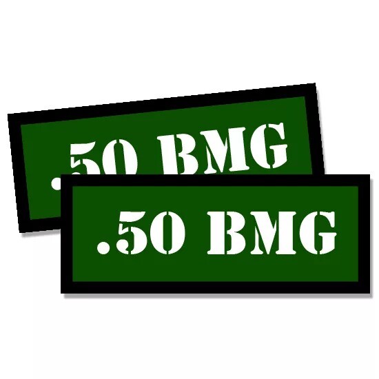 50 BMG Ammo Can Label Stickers Decal Ammunition (2 pack)