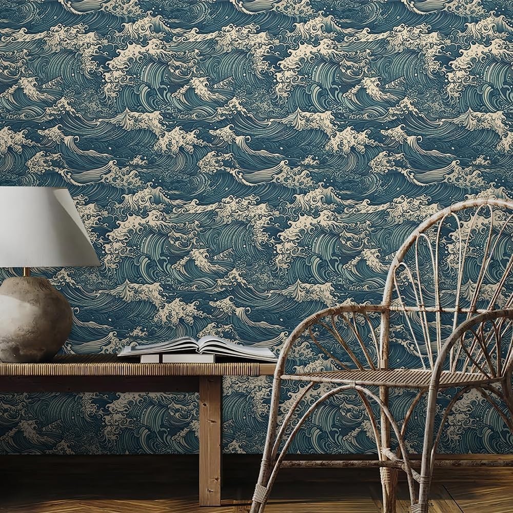 Exclusive Vintage Mosaic Wallpaper – Antique Yellow & Blue Peel and Stick Design