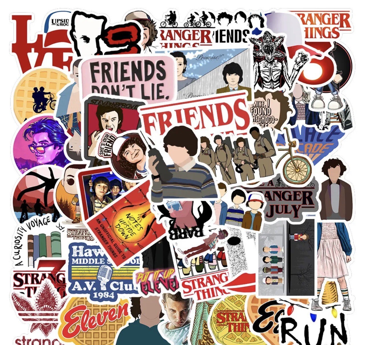 10 Random Stranger Things TV Stickers Car Decals Laptop Binder Free Shipping!