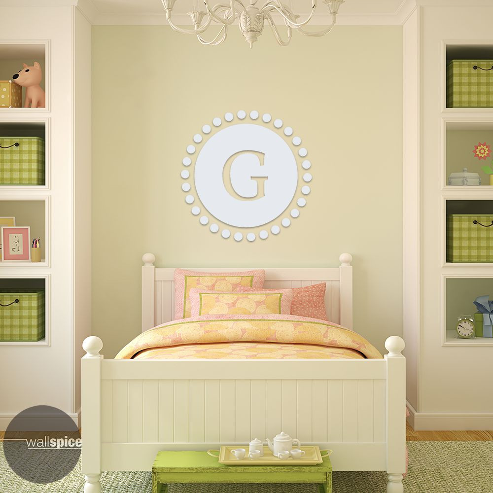 Single Letter Circle Monogram Vinyl Wall Decal Sticker