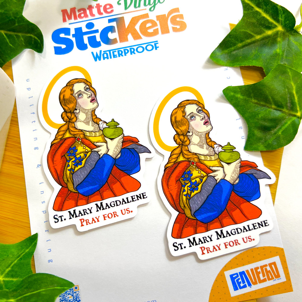 Saint Mary Magdalene Sticker 2pcs | Saint Sticker | Catholic Sticker | PS308