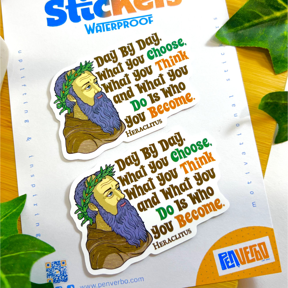 Heraclitus Quote Sticker 2pcs| Motivation Sticker | Inspirational Gift | 0071