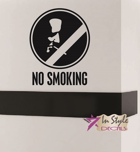 Vinyl Decal No Smoking Warning Sign Any Room Removable Wall Sticker 976