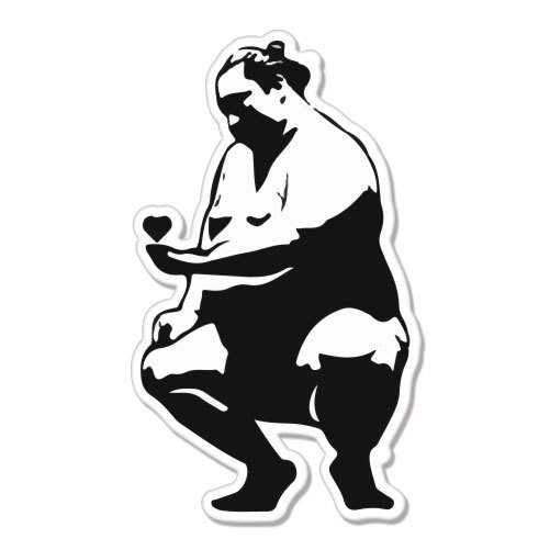 Sumo Wrestler car bumper sticker decal 5" x 4"