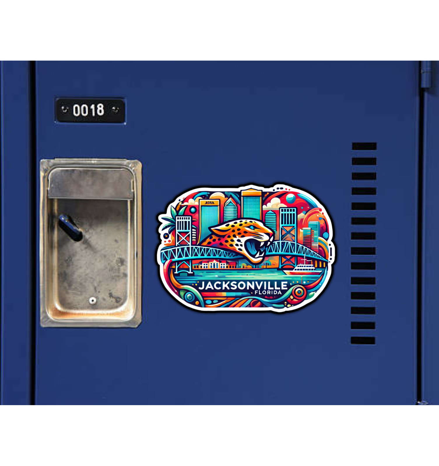 Jacksonville Florida Fridge Magnet or Laptop Sticker